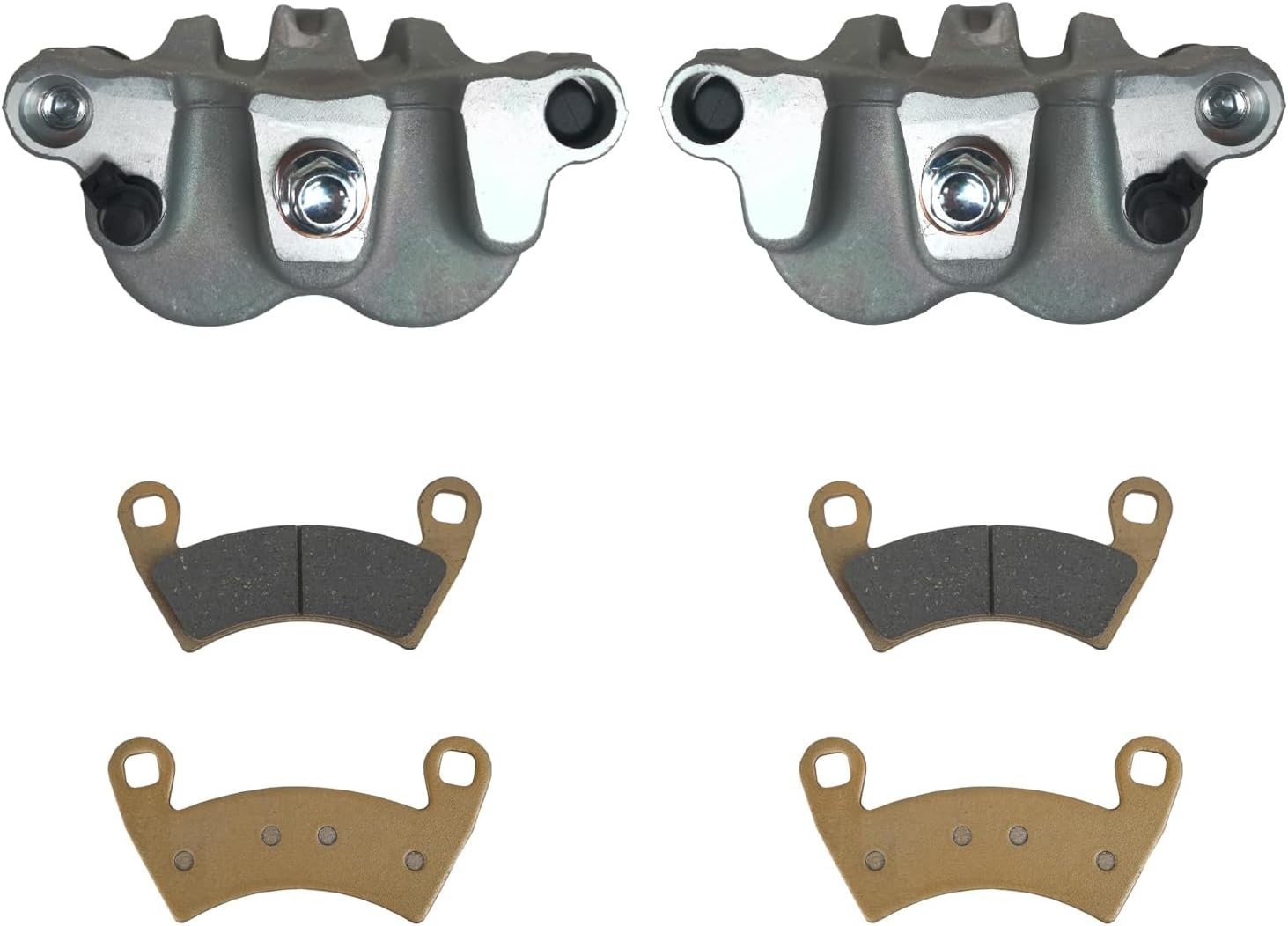 Front Left Right Brake Caliper Set with Pads Compatible with Polaris Ranger