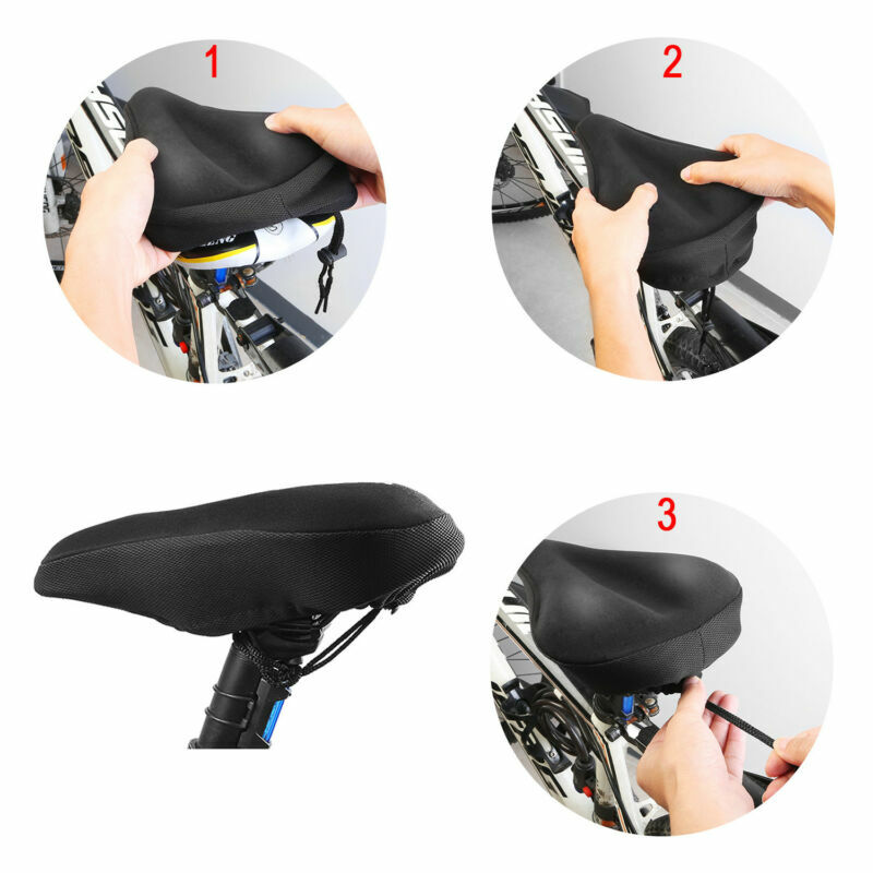 Bicycle Silicone 3D Gel Saddle Seat Cover Comfort Pad Padded Soft Cushion New