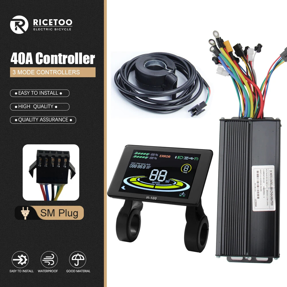 Ebike 3 Mode Sine Wave Controlle 17A 26A 30A 40A with Color S-100/H-100 Display