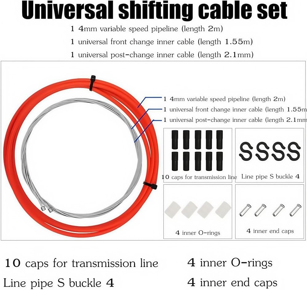 2-in-1 Universal Bike Brake & Shifter Cable Kit | High-Carbon Steel Black