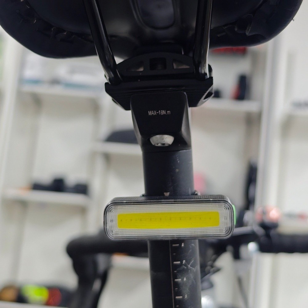 Bike Tail Light USB Rechargeable Taillight with Rubber Strap for Night Cycling