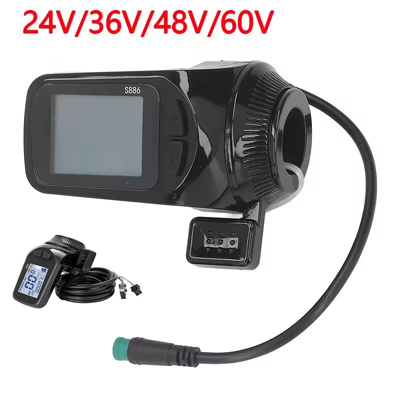 24V/36V/48V S886 Ebike LCD Display Panel Thumb Throttle For Electric Bicycle SDE