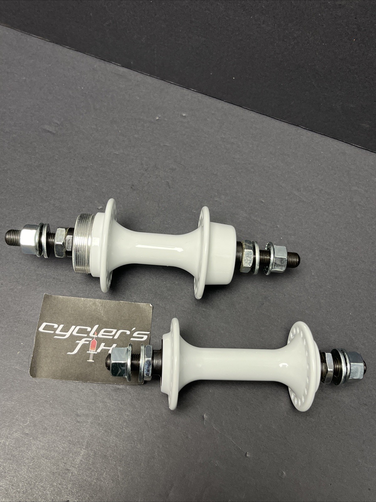 36h Low Flange White Alloy Bmx Hub Set freewheel fit: Gt Powerlite Suzue Haro*
