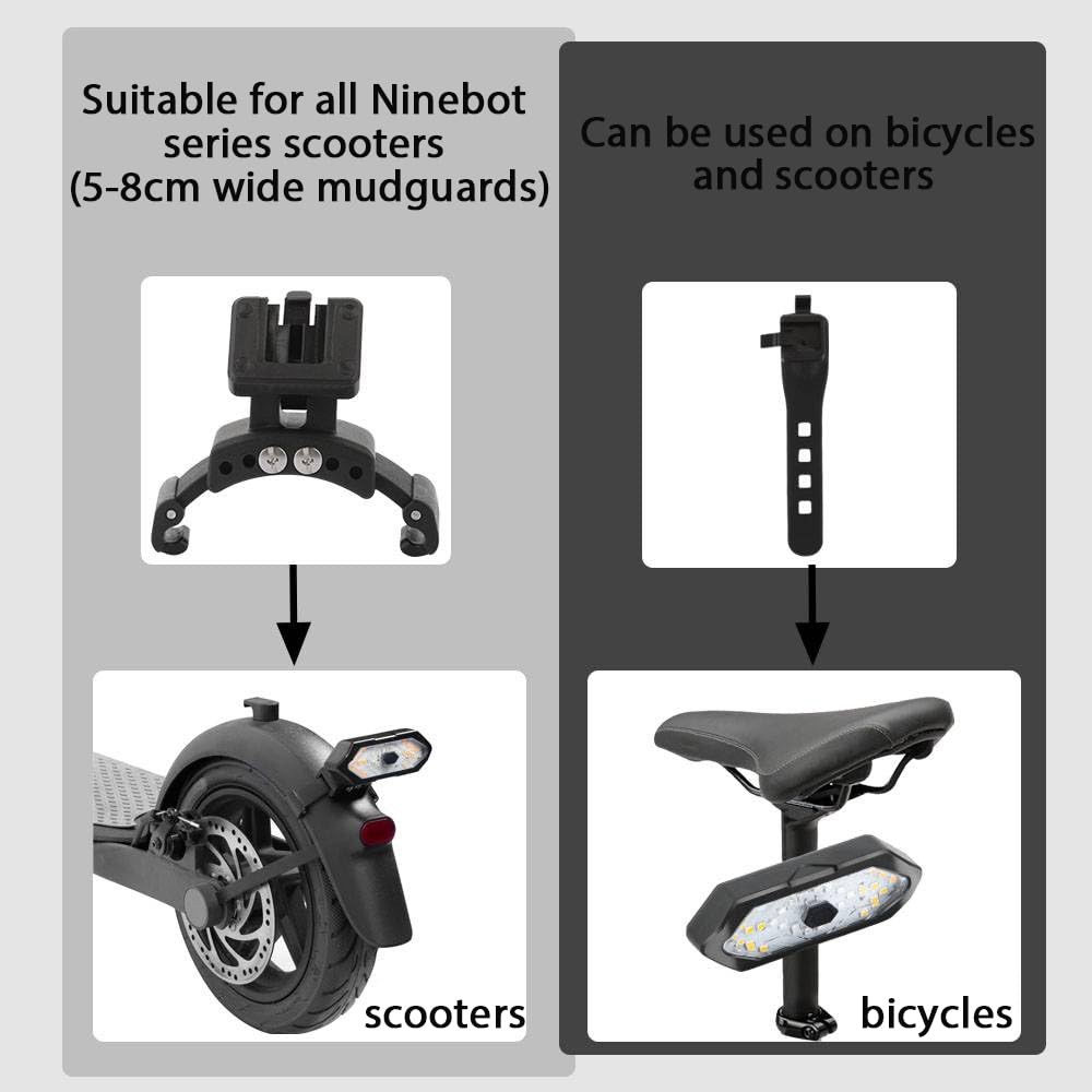 E Scooter Turn Signal,Scooter Bike Turn Signal/Blinker with USB Remote Control