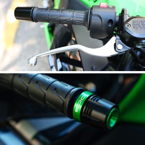 Motorcycle Handle Bar Ends Grips Plug Sliders Handlebar Grips Cap Green