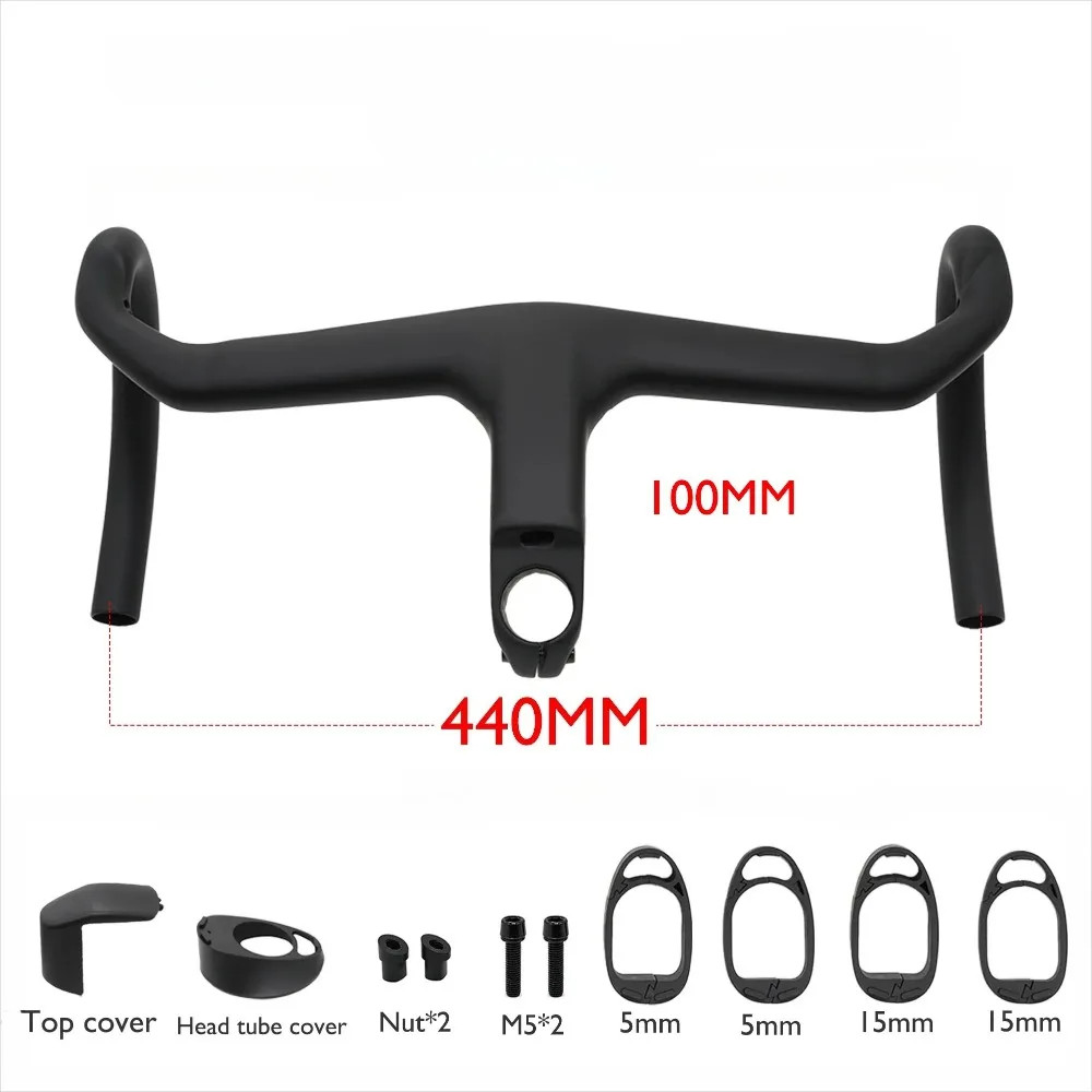 Carbon Fiber Aero Road Bike Integrated Handlebar with Stem Angle -7° Accessories