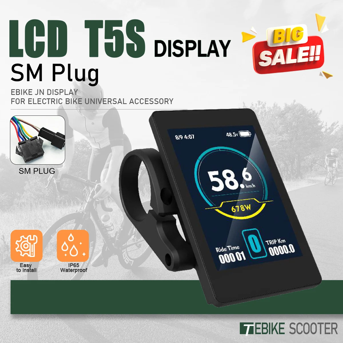 E-bike Display For Protocol No. 2 Intelligent Controller 24V-72V Ebike Panel