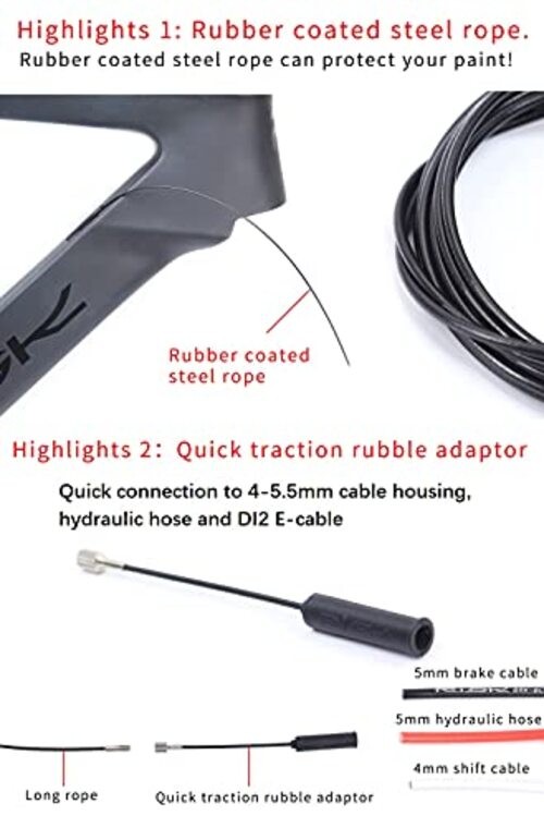 Bike Internal Cable Routing Tool Kit Compatible with 4-5.5mm Cable Housing,