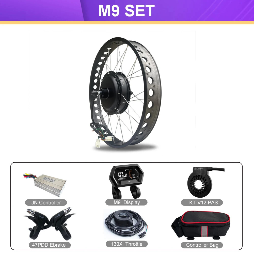 48V 1000W-5000W 20 24 26in Snow Fat Tire Electric Bike Brushless Rear Hub Motor