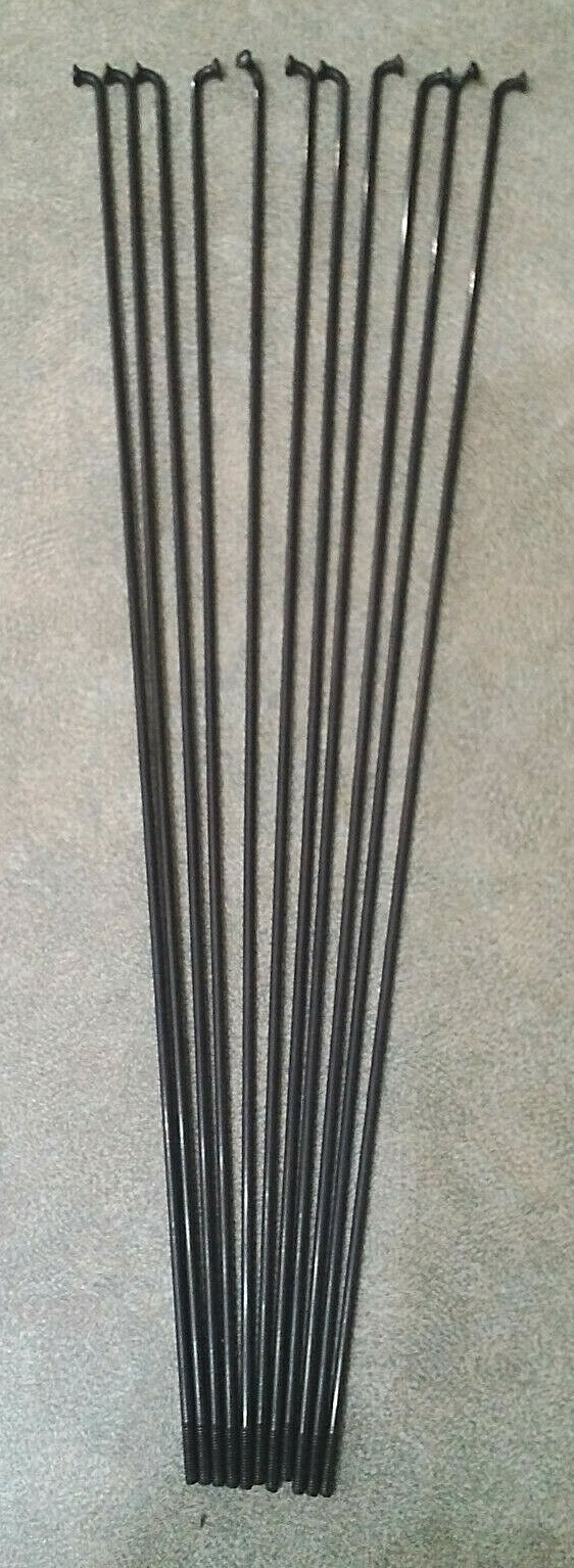 11 DT SWISS BLACK STAINLESS STEEL SPOKES 268mm x 2.0mm with NIPPLES