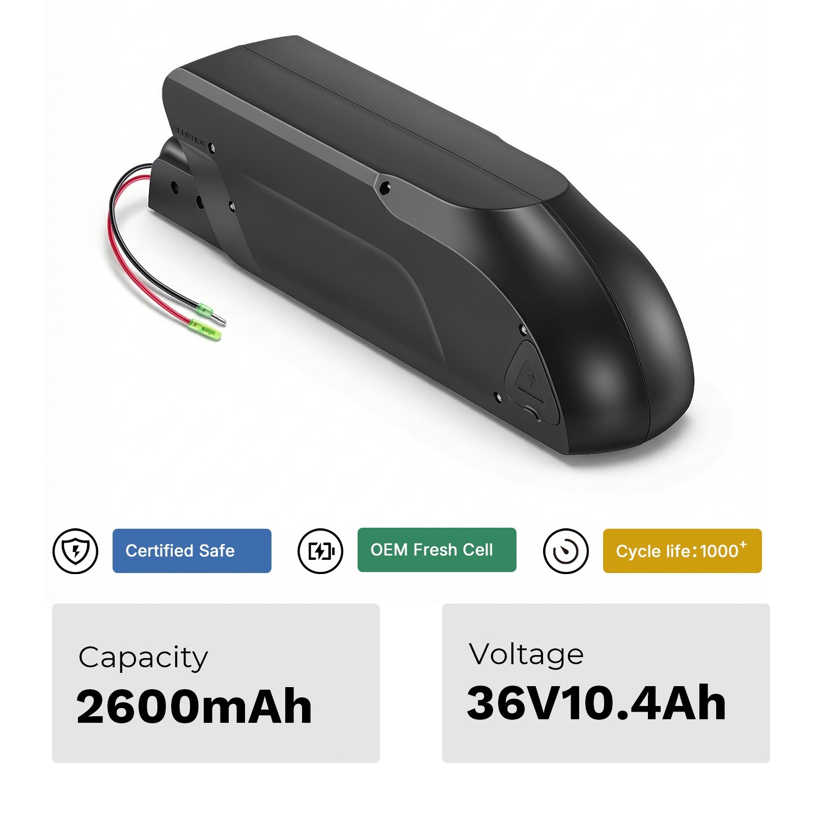 36V 10.4Ah Ebike Battery for Spare Heybike Race Battery Replacement