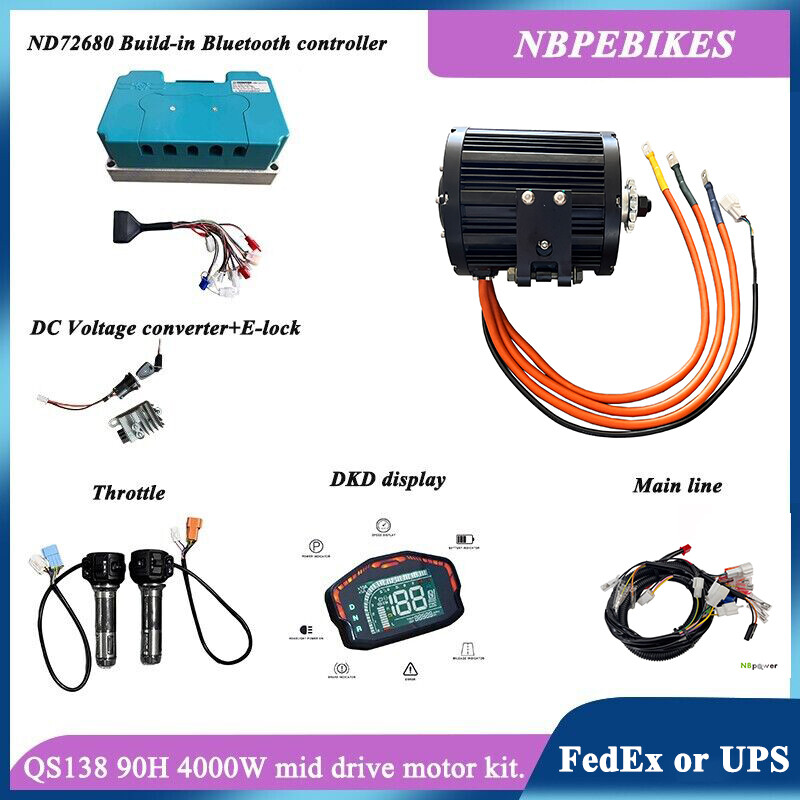 QS138 90H V3 4KW mid drive motor with ND72680/ND84530 Fardriver controller kit.