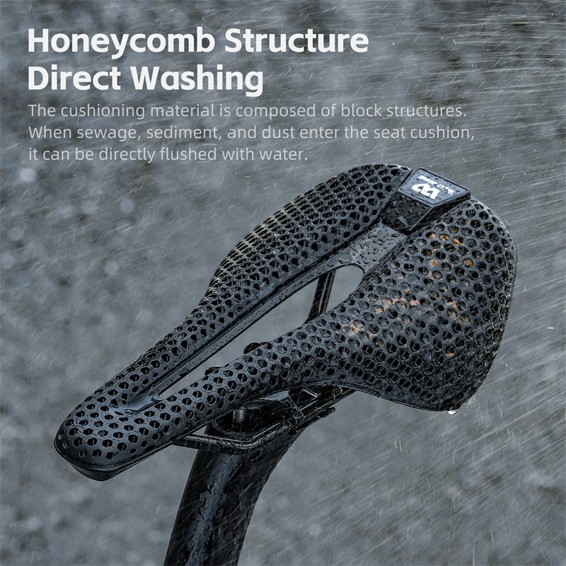 WEST BIKING 3D Printed Nylon Bicycle Saddle Cr-Mo Steel Bow Bike Seat Cushion