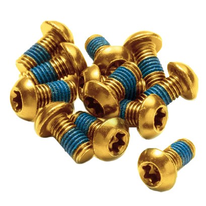 Reverse Disc Rotor Bolts, M5x10, 12/Pack – Gold