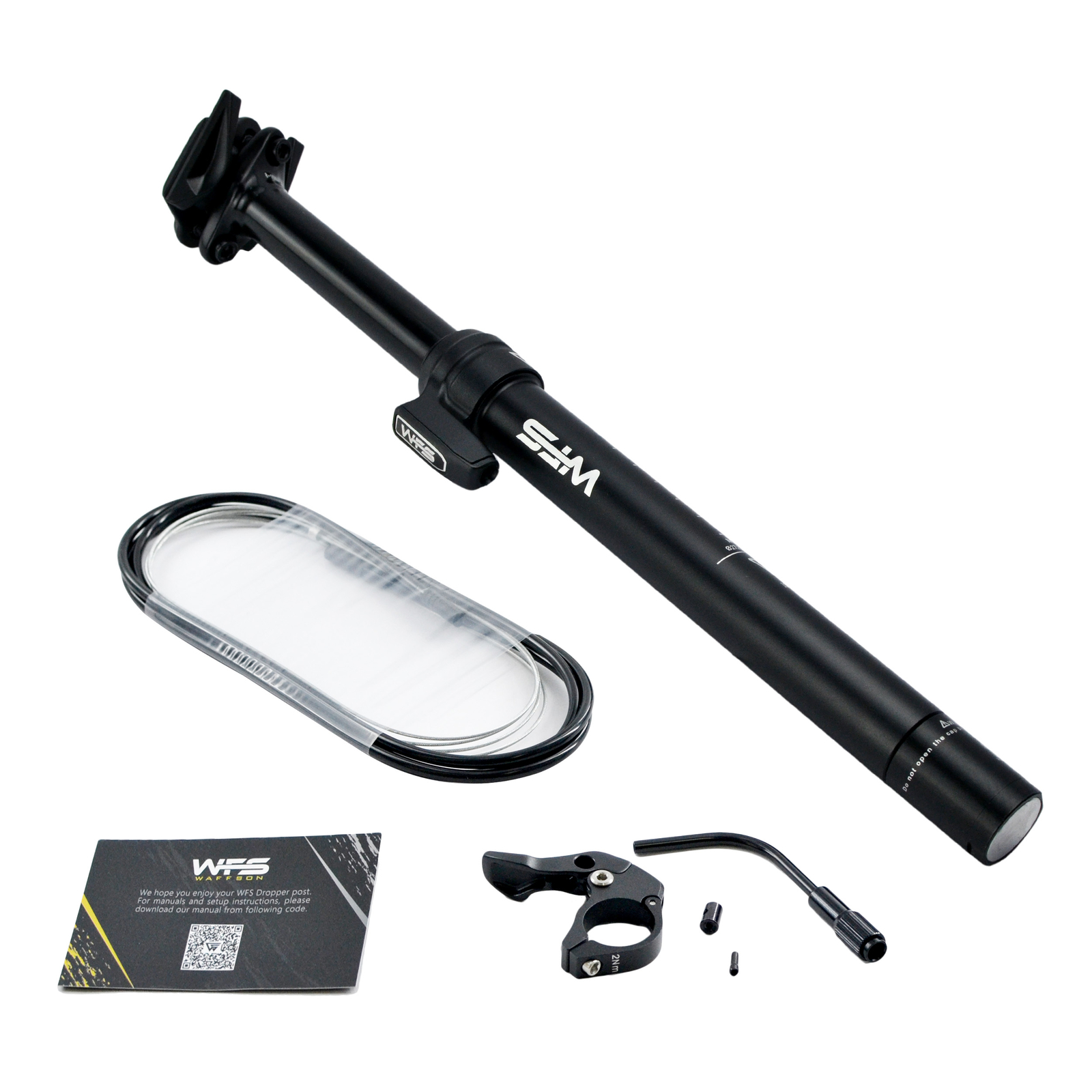 WFS Flex Remote External Dropper Post 27.2X395mm Travel 110mm, Black