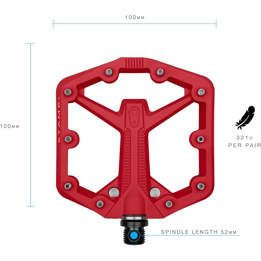 Crank Brothers Stamp 1 Gen 2 Composite Platform Pedals Small Red