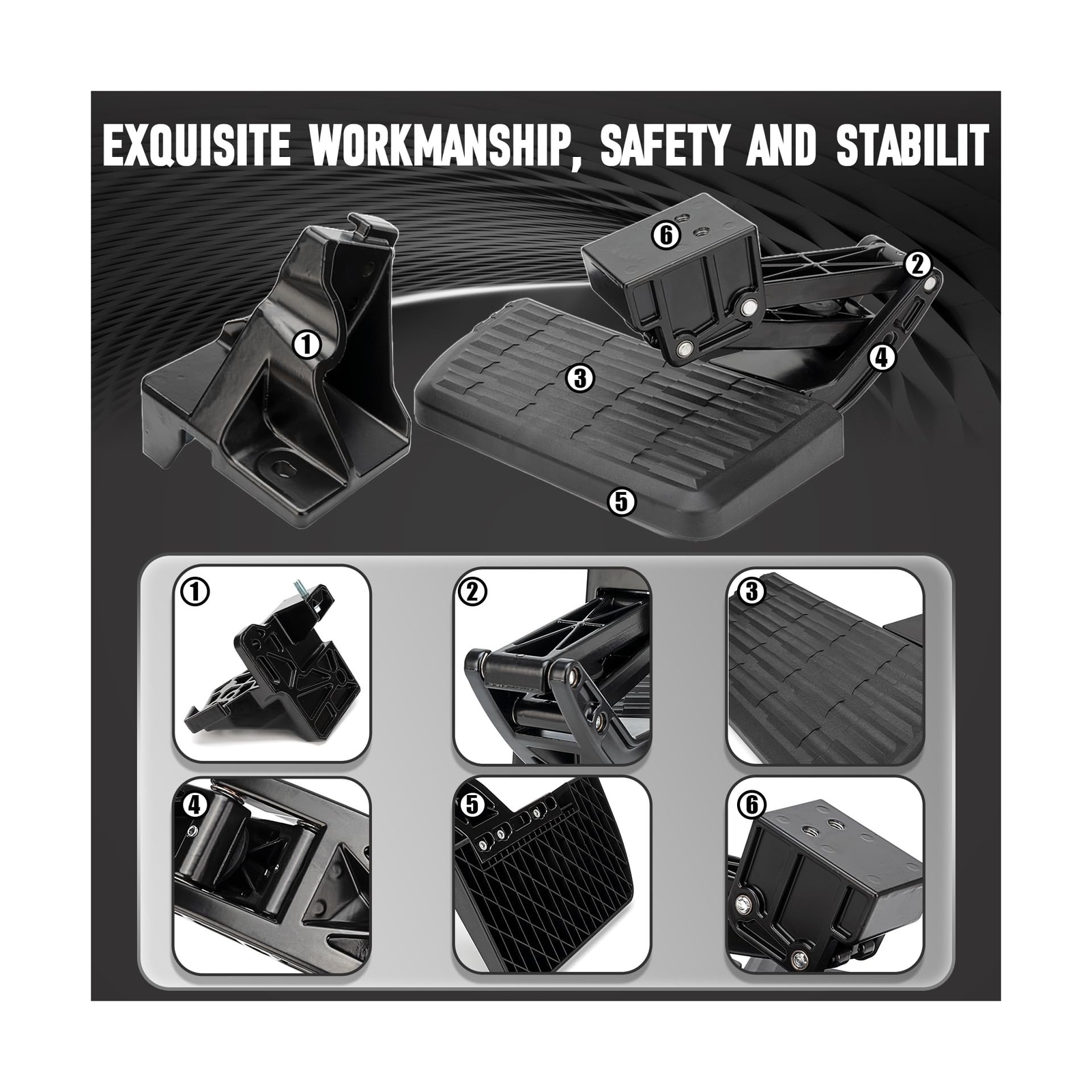 Rear Bed Step Retractable Bumper Truck Tailgate Step Compatible with Toyota T…