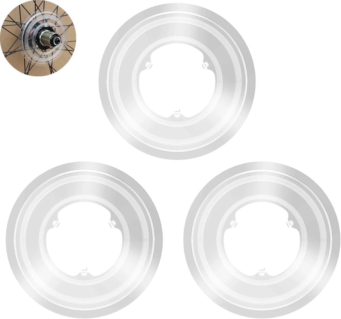 3 Pack Bike Spoke Protector Flywheel Spokes 135 mm/ 5.31 inch, Transparent