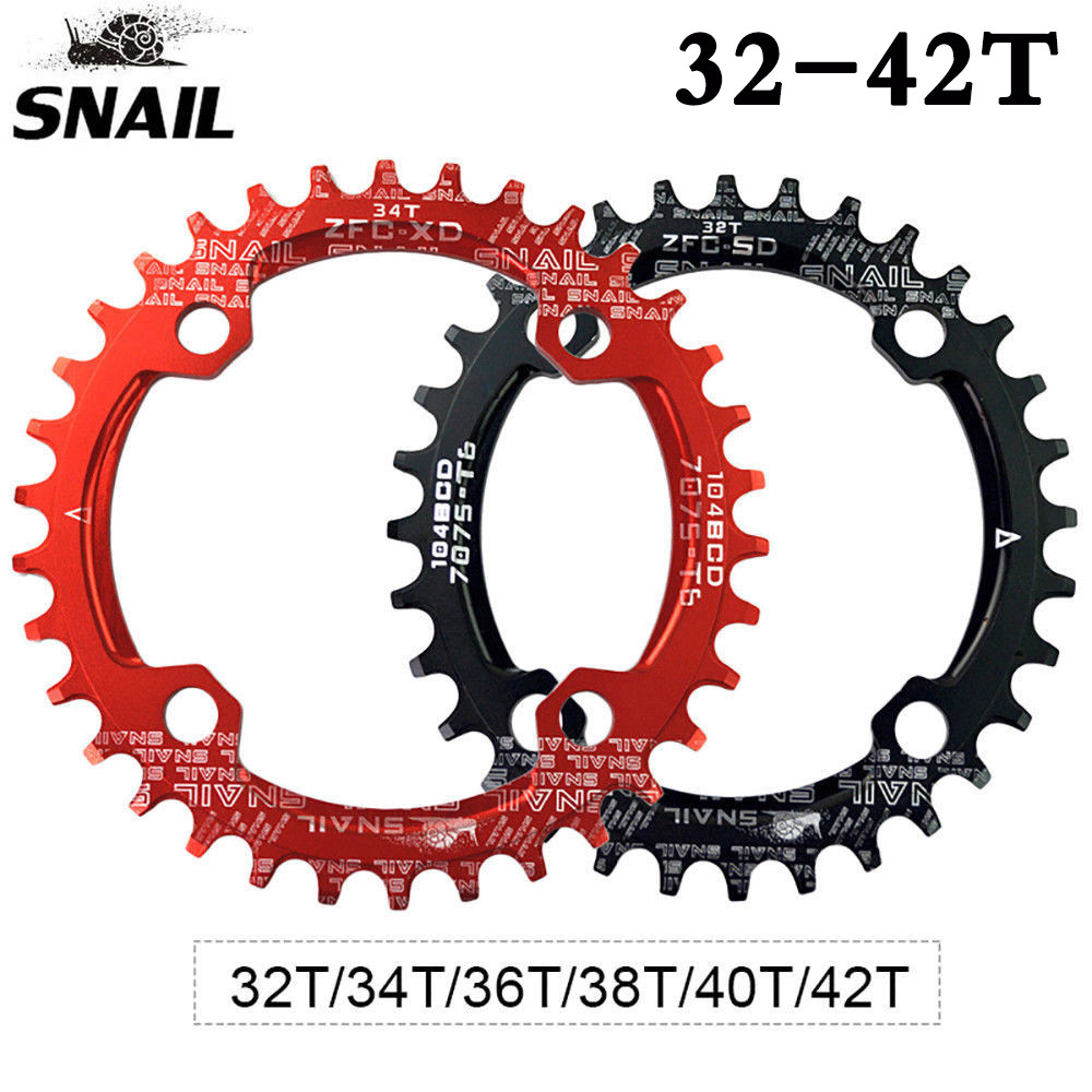 SNAIL 32T-52T MTB Bike Chainring 104BCD Narrow Wide Bicycle Sprocket Chainwheel