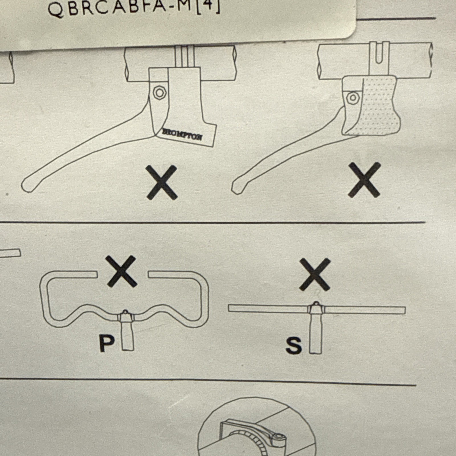 Brompton Front Brake Cable For Long Wheel Base with M Bar