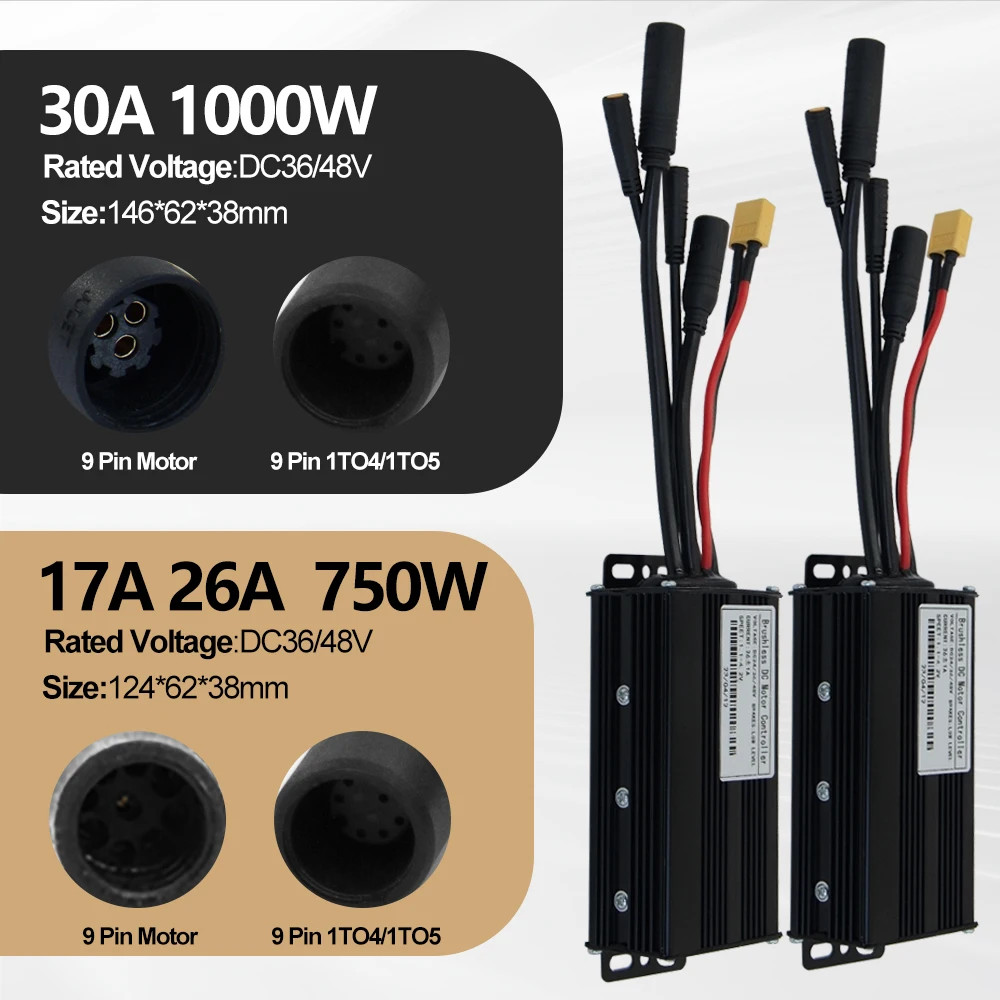 Ebike Controller 17A – 40A Three-Mode Sine Wave 24V36V48V Brushless Controller
