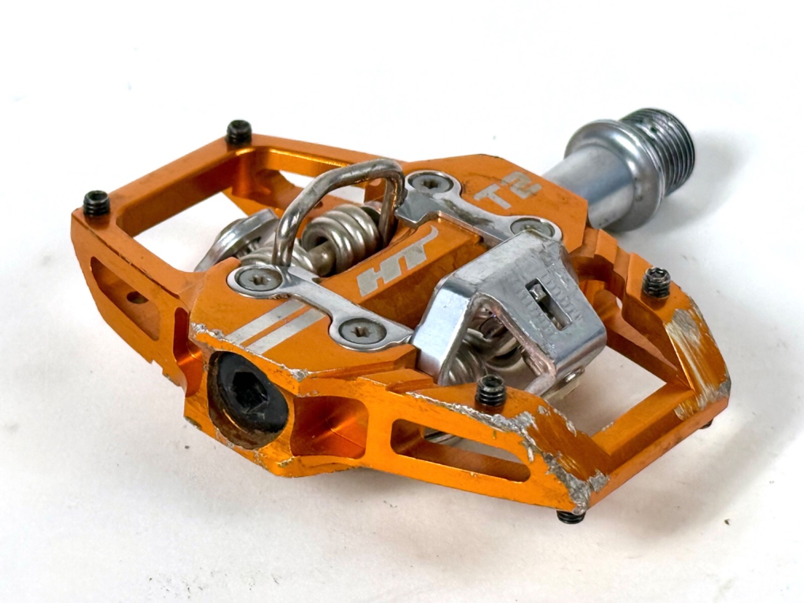HT Components T2 Enduro Race Mountain Bike CrMo Clipless Pedals + new cleats MTB