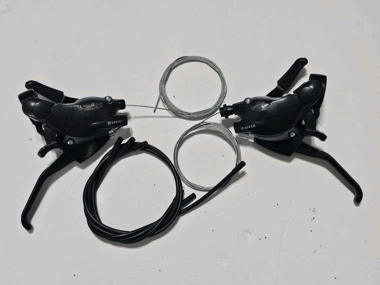 Sunlite 3×8 Speed Thumb Shifter Brake Levers V-Brake Right & Left w/Cables