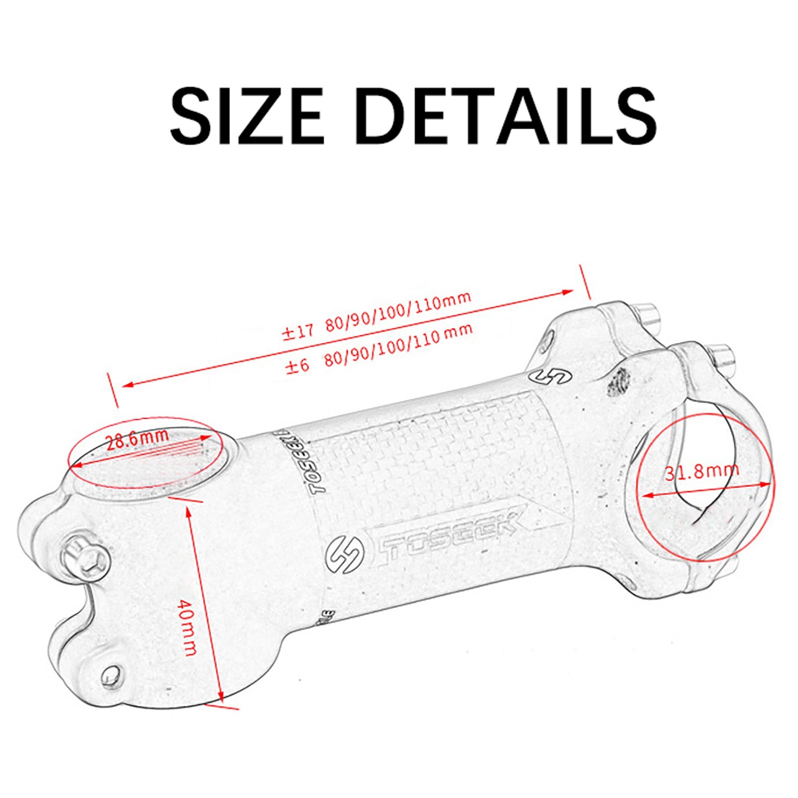 6°/17° Carbon Fiber Bicycle Stem MTB Cycling Aluminum Road Bike Handle Bar Stem