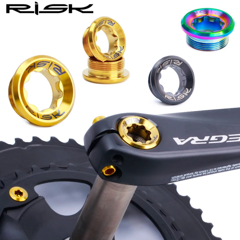RISK Bicycle Crank Cover Screws Integrated Tooth Plate Plum Blossom Titanium