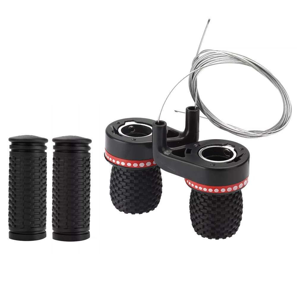 Mountain Bike 18/21 Speed Twist Gear Shifter Set Handlebar Grips Cables Bicycle