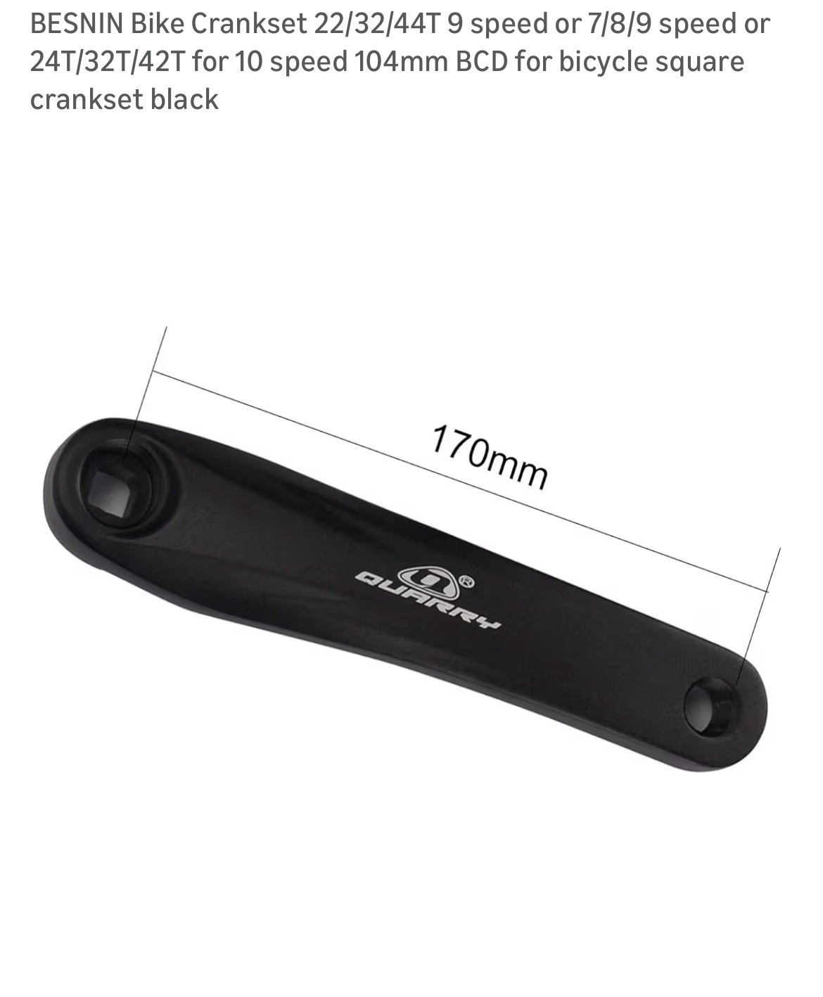 Prowheel Bike Crankset 22/32/44T 9 speed or 7/8/9 spd or 24T/32T/42T for 10 spd