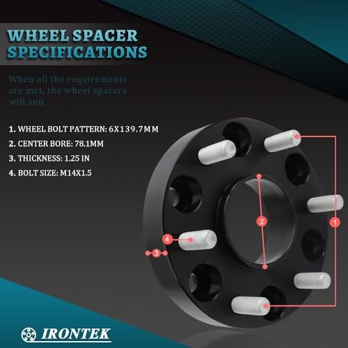 6X5.5 Wheel Spacers Compatible for Chevy Silverrado 1500 99 6×5.5-1.25in-4PCS