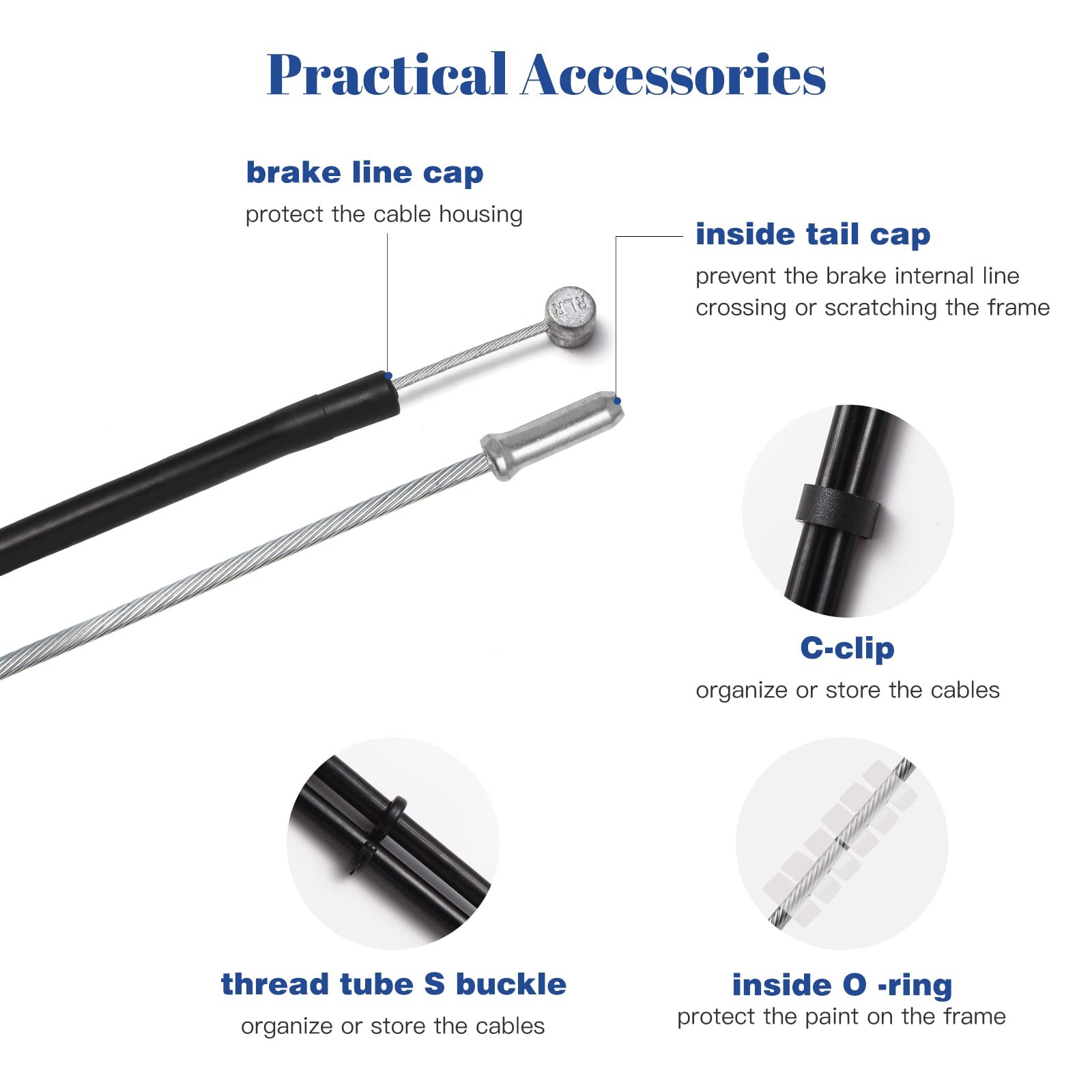 Universal Bike Brake Cable Housing Kit With 1 As shown in the picture, Black