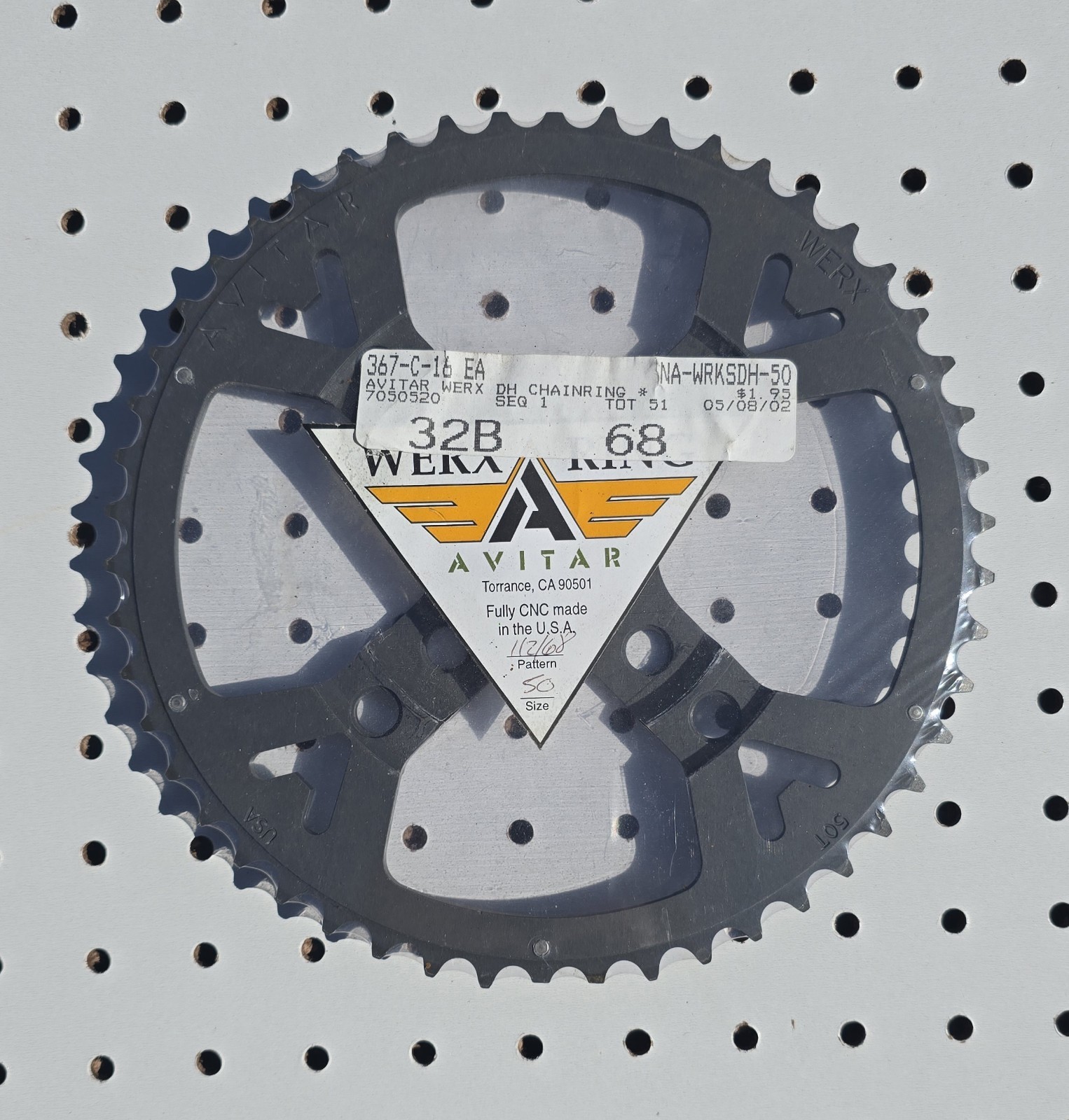 Avitar Werx Ring 50-Tooth 112/68 MTB Chainring 4 Bolt USA HEAT TREATED NOS