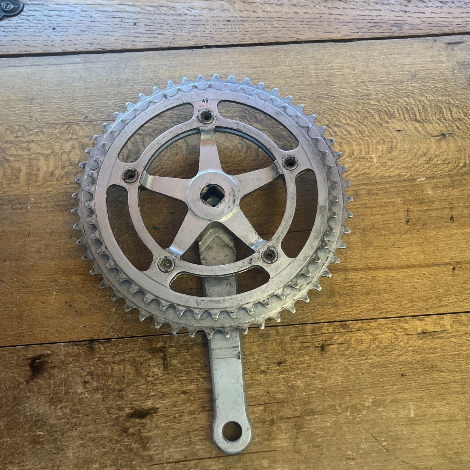 Vintage Nervar Star Drive Side Crank 52/46 T 128 BCD ~see Pics/condition~ France