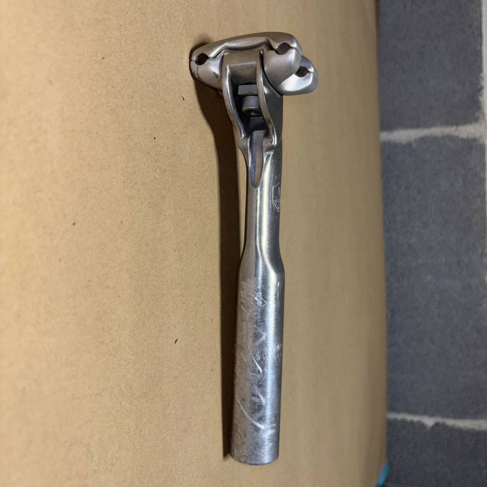 Campagnolo C Record Aero Engraved Crest Logo Seatpost 1980’s 20cm long