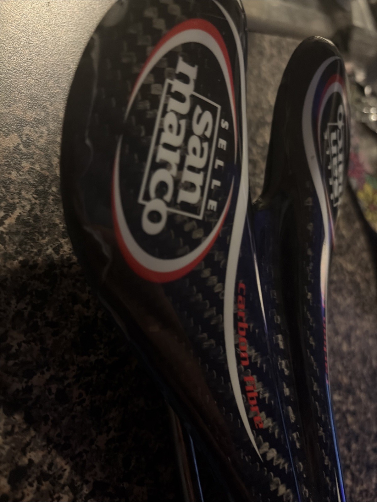 Selle San Marco Aspide Saddle Carbon Fiber Ti Rails Black/white/red Gentle Used