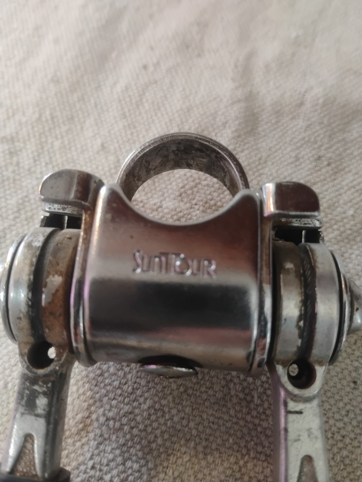 Vintage Suntour Stem Mount Friction Shifter With Black Thumb Grips
