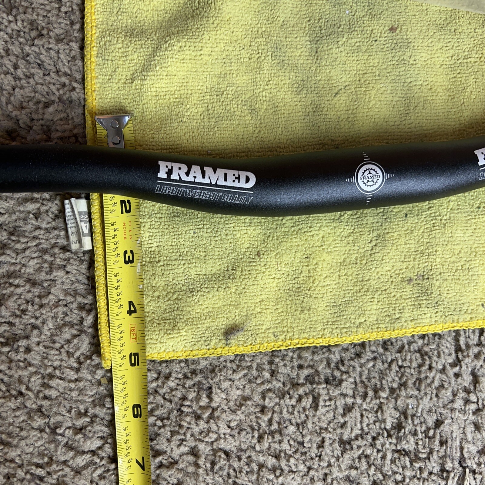 New FRAMED 9 Degree Sweep Mtn Bike Handlebars Bars 710mm Light Black 28” Wide