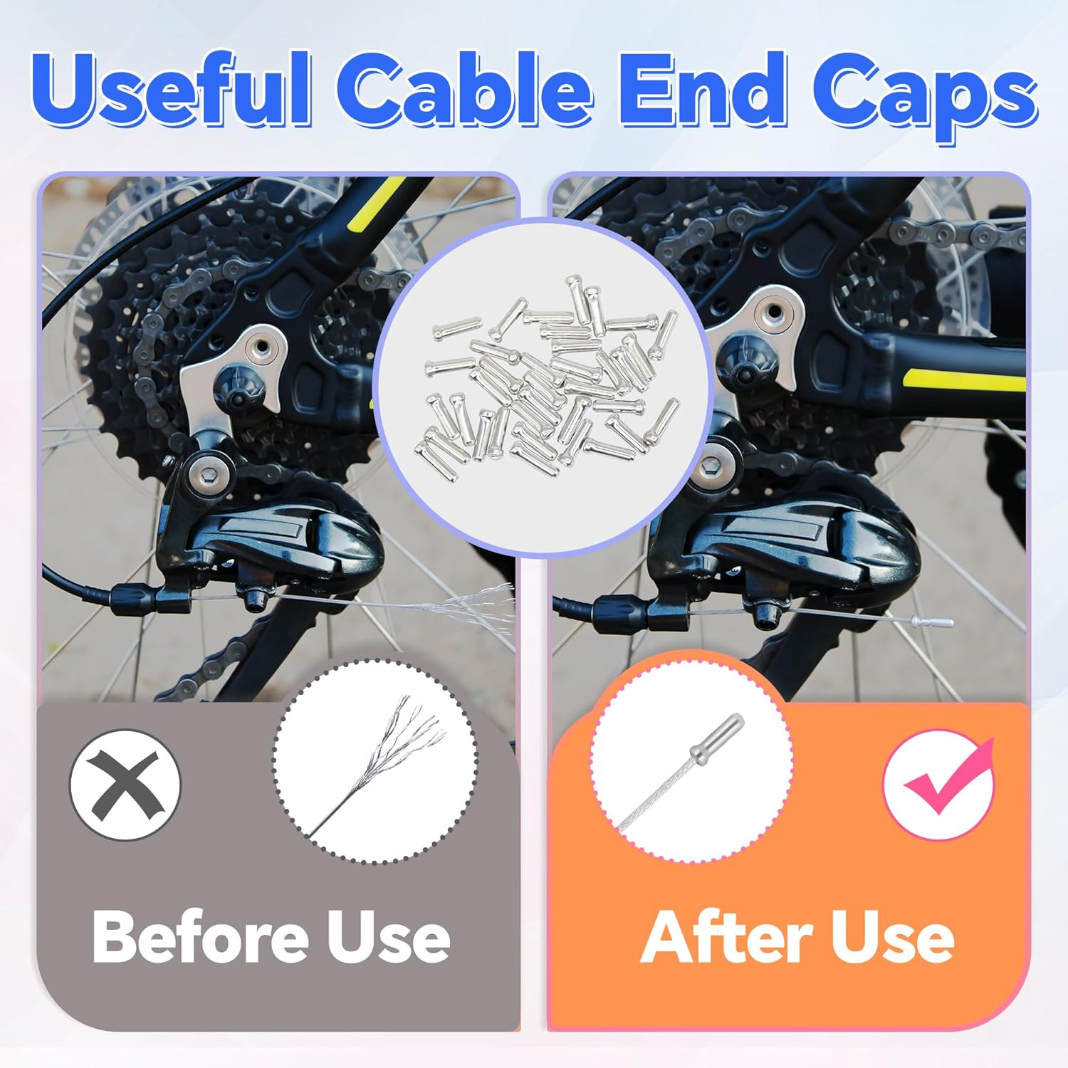 103Pcs Bike Brake Cable Kit with Stainless Steel Wire Cutter, Including Brake an