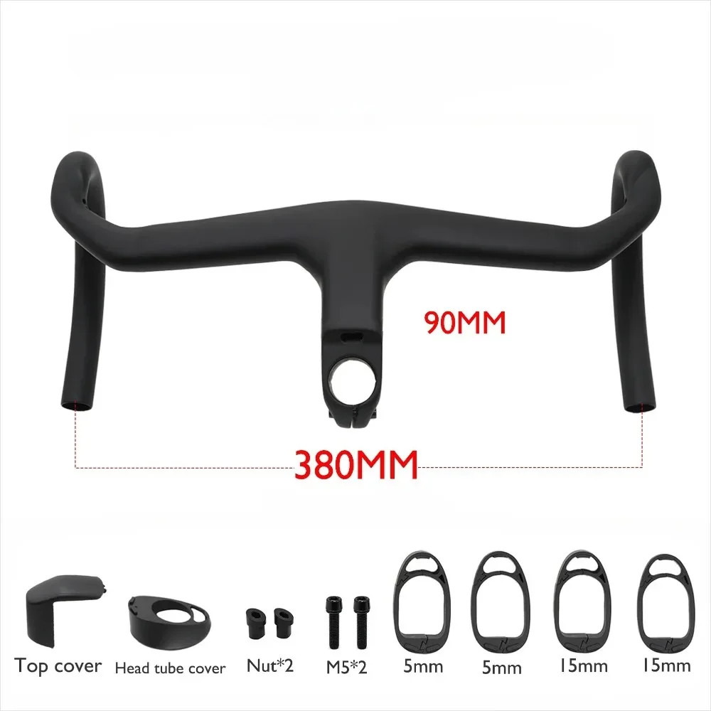 Carbon Fiber Aero Road Bike Integrated Handlebar with Stem Angle -7° Accessories