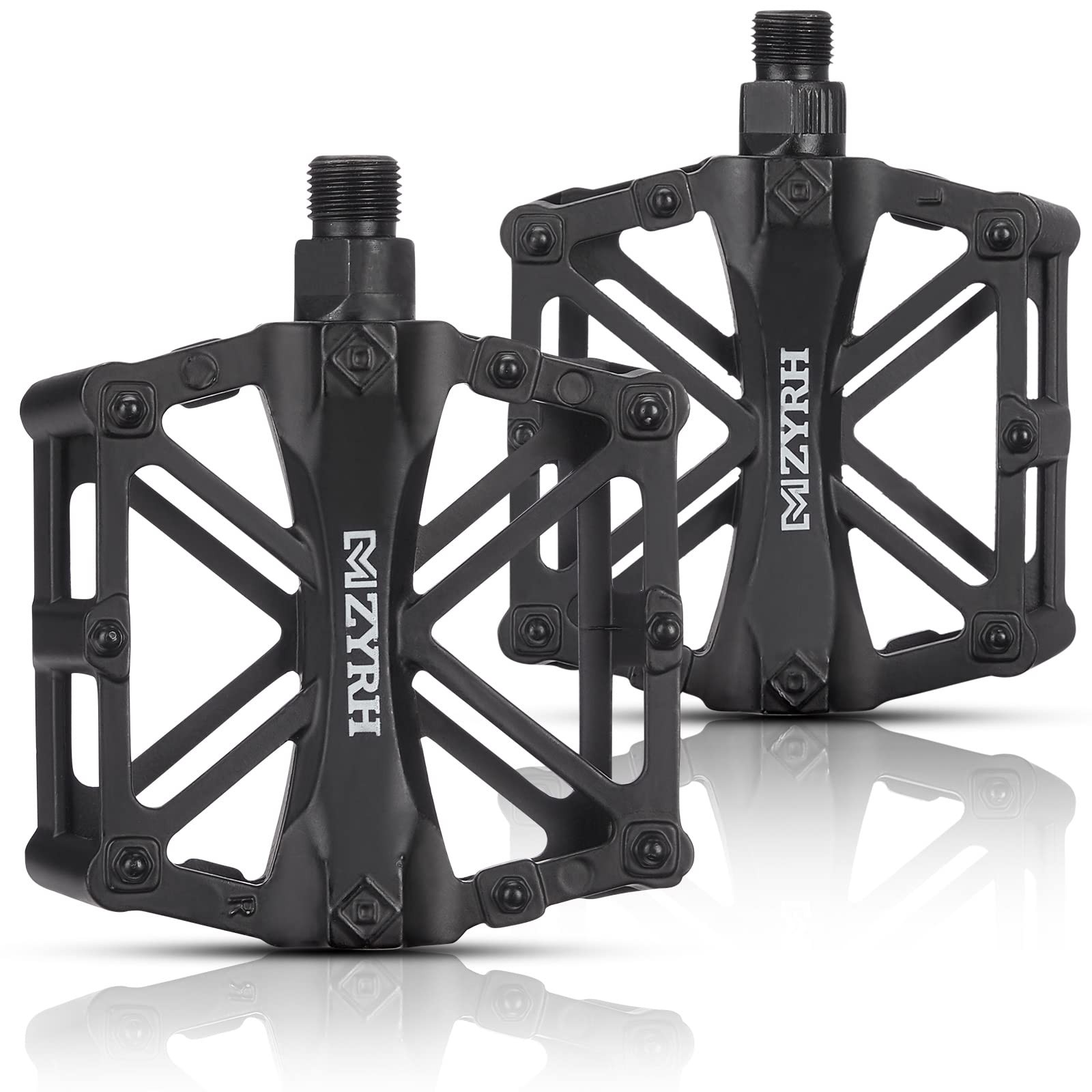 Mountain Bike Pedals MTB Bicycle Flat Pedals, 9/16» CNC Aluminum Durable Sea…