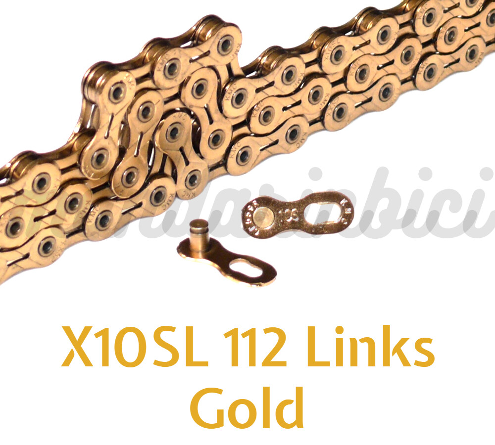 KMC X10SL 112 Links Gold Chain Compatible Shimano & SRAM 10-Speed New