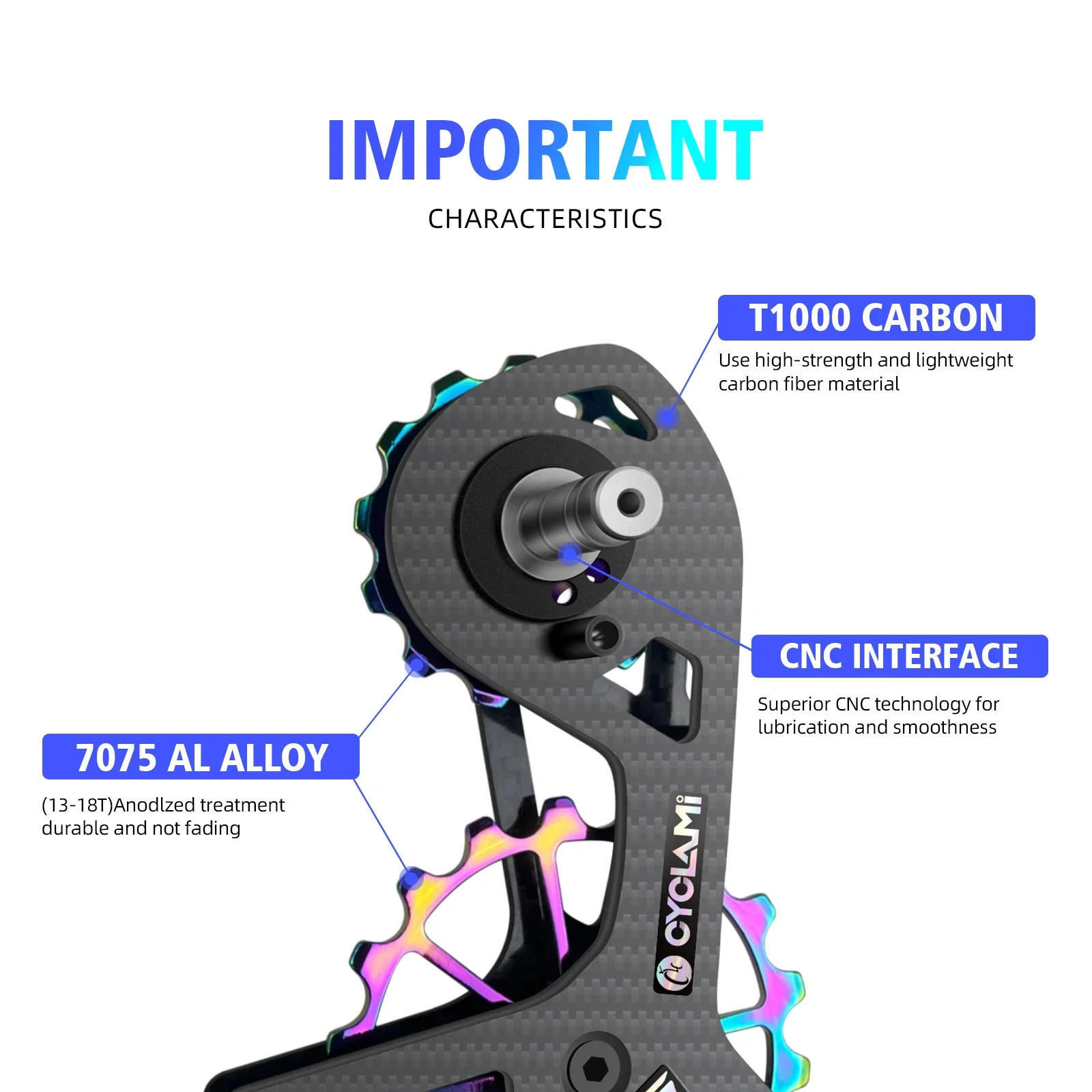 CYCLAMI UT Bicycle Ceramic Bearing Carbon Fiber Jockey Pulley Wheel Set Rear Der