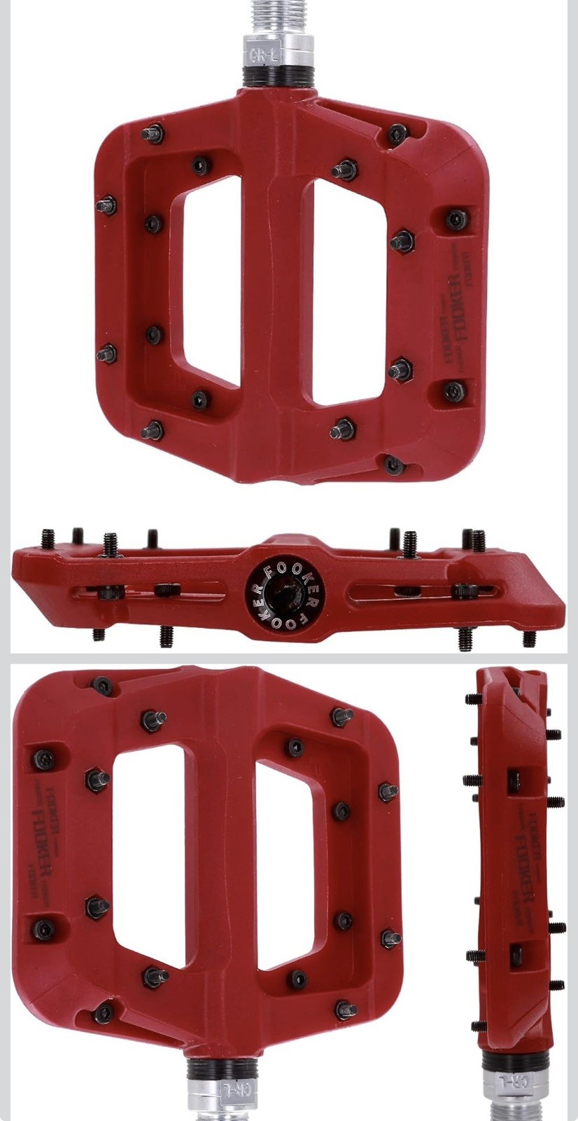 FOOKER MTB Bike Pedal Nylon 3 Bearing Composite 9/16 Mountain Pedals Non-Slip