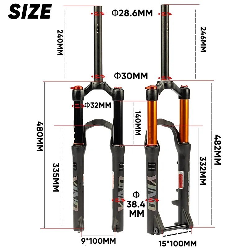24Inch Travel 120/140mm Disc Brake Mountain Bike Front Suspension Air Fork