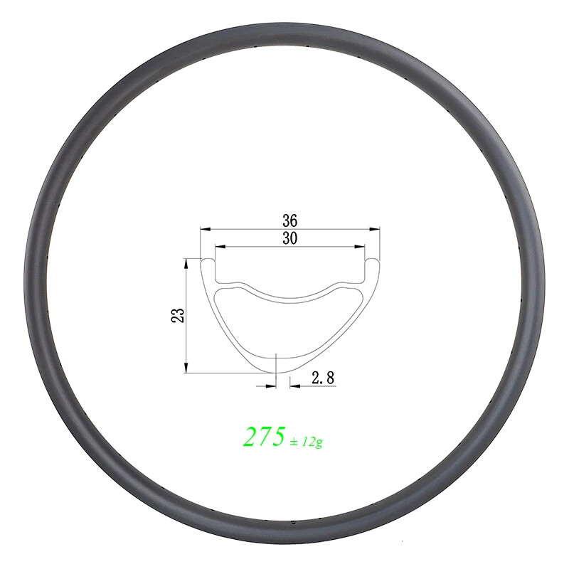 29er MTB XC Bike Asymmetric Clincher Tubeless Carbon Rim 24/28/32 Holes Wheel