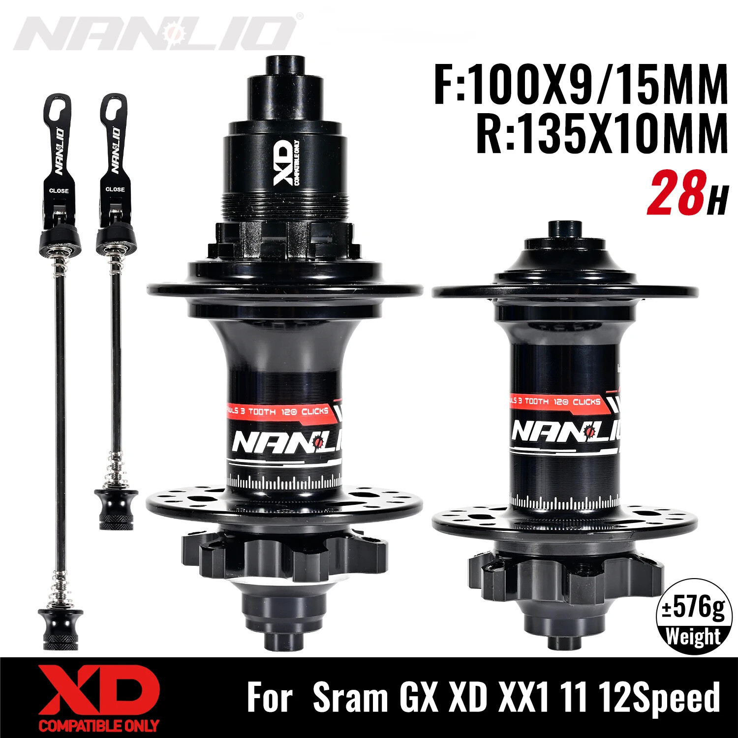 XD HG MS 28/32/36 Holes Mountain Bike Hubs 120Clicks Front 9*100mm Rear 135*10mm