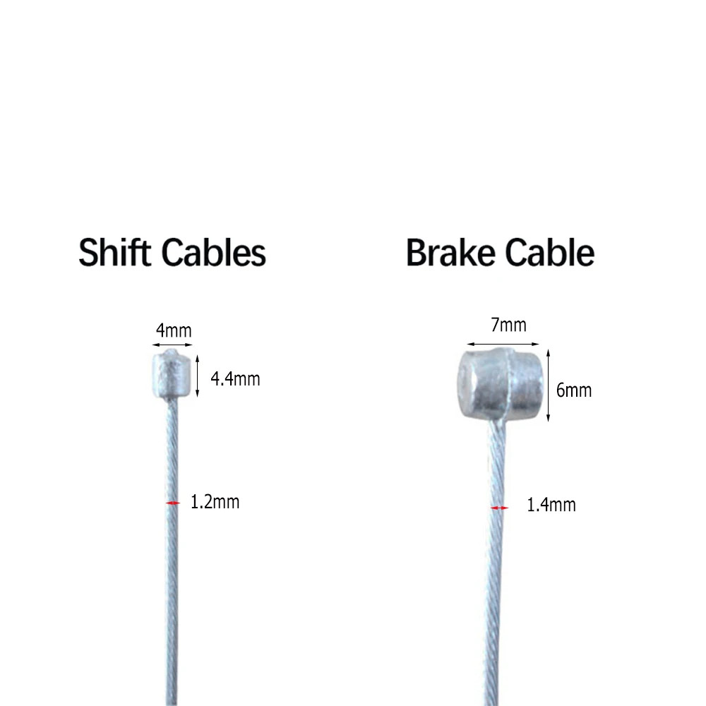 5Pcs 2M MTB Bike Brake Cable Stainless Steel Gear Shift Inner Wire Road Bike