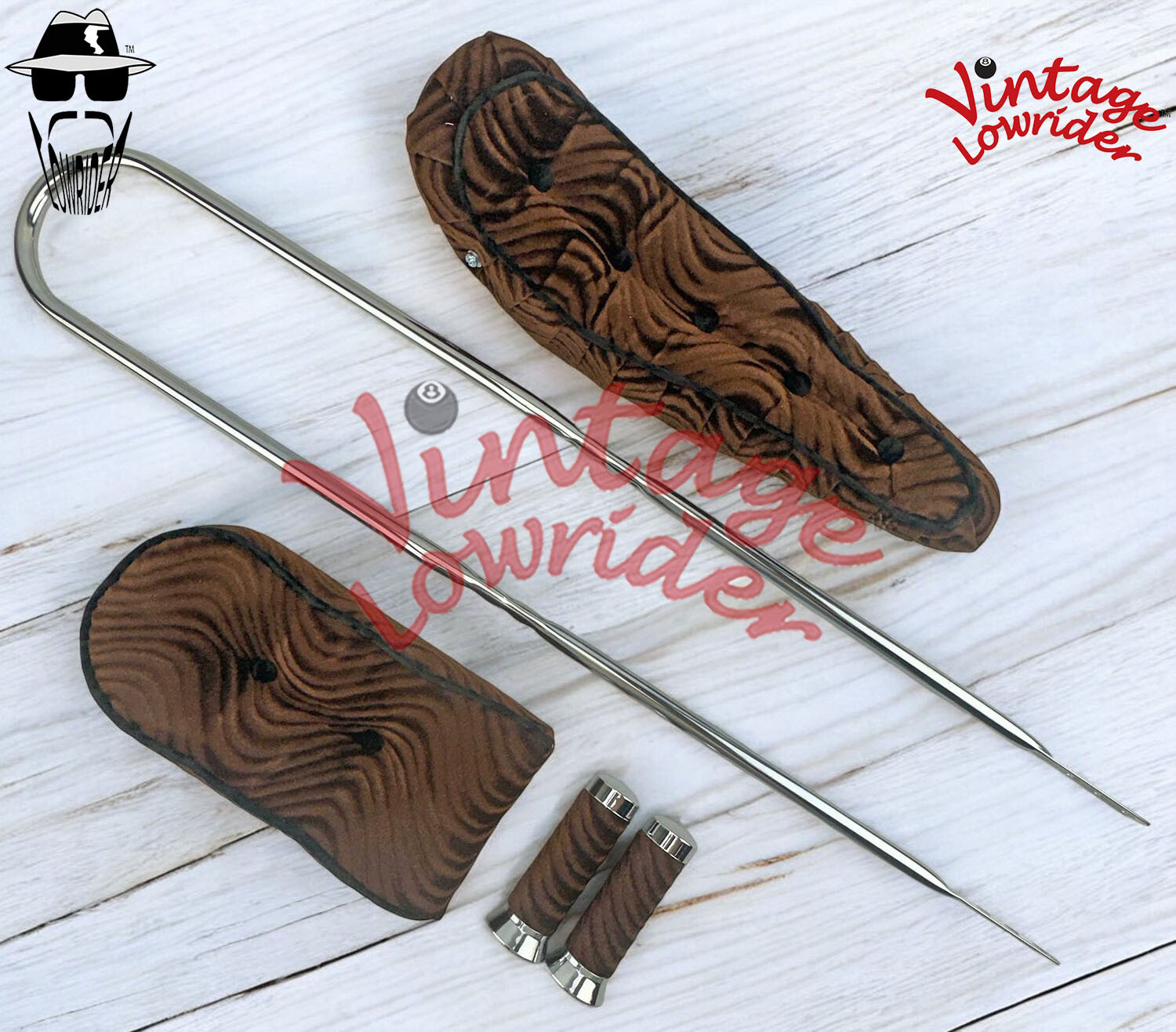 Brown BANANA SEAT SISSYBAR GRIPS Lowrider Schwinn Stingray Bike Vintage Bicycle.